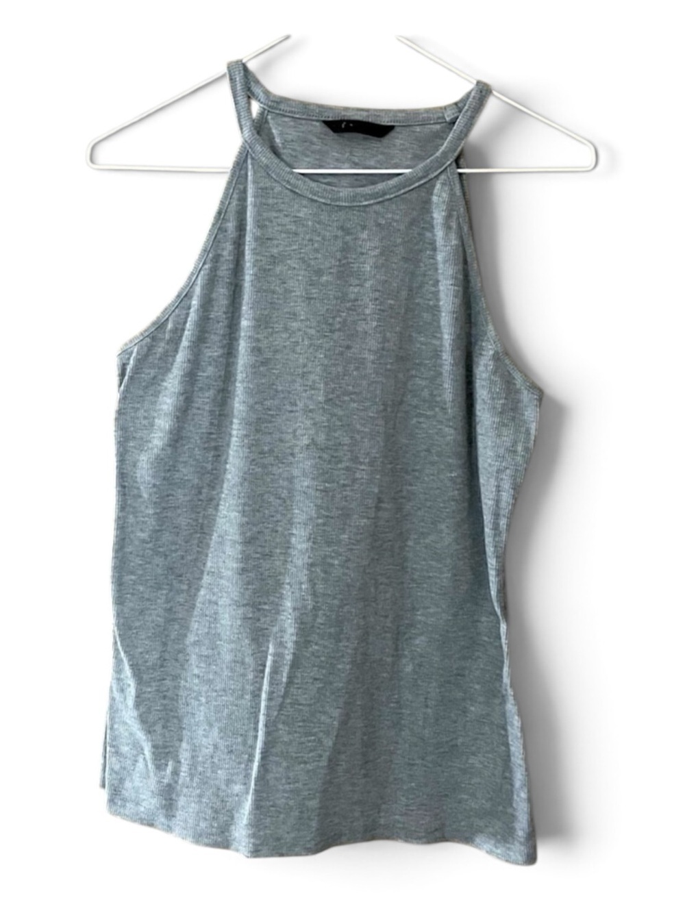 Gray Ribbed Stretch Tank Top